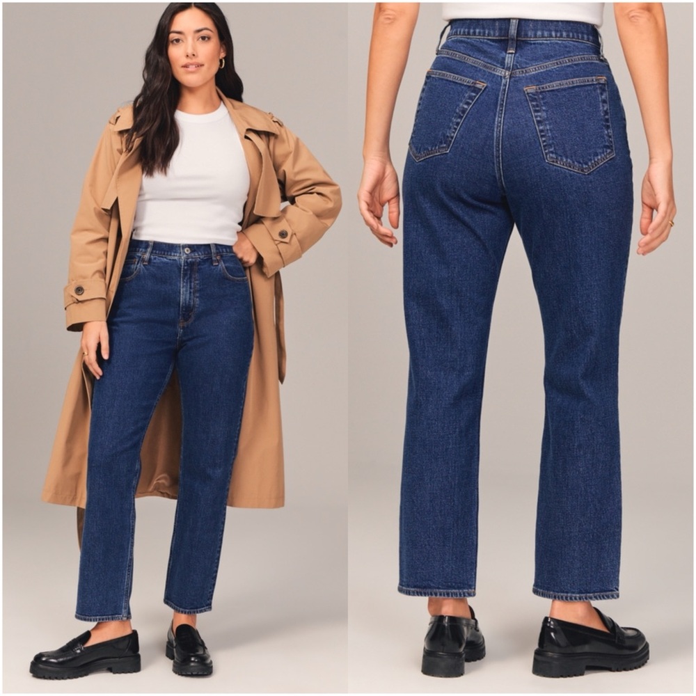 Abercrombie & Fitch Curve Love Ultra High Rise Ankle
Straight Jean